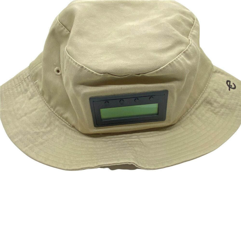Epic Message Display Hat Vintage Mens Tan Cotton Fitted Wide Brim Comfort 7 1/4